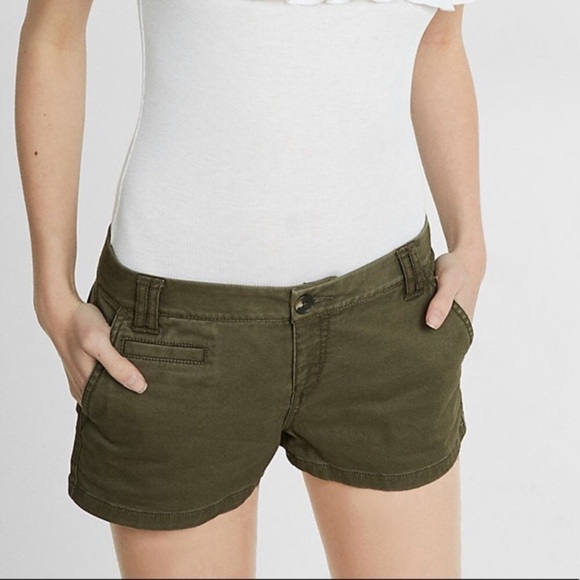 Express Olive Green Shorts - Picture 1 of 3